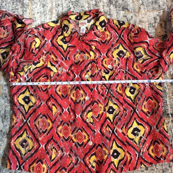 GORGEOUS RUBY RD FAVORITES LINEN BLEND SHIRT! - Picture 7 of 8